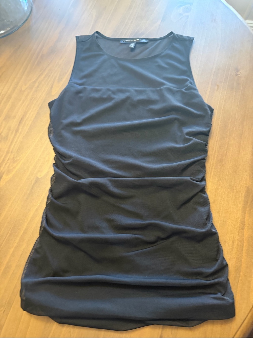 White House Black Market Black Ruched Sleeveless Tank